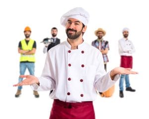 Uniformes d'entreprise Maroc secteur restauration avec tabliers brodés