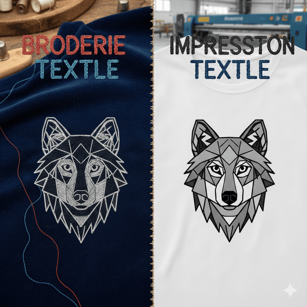broderie vs impression textile comparaison côte à côte